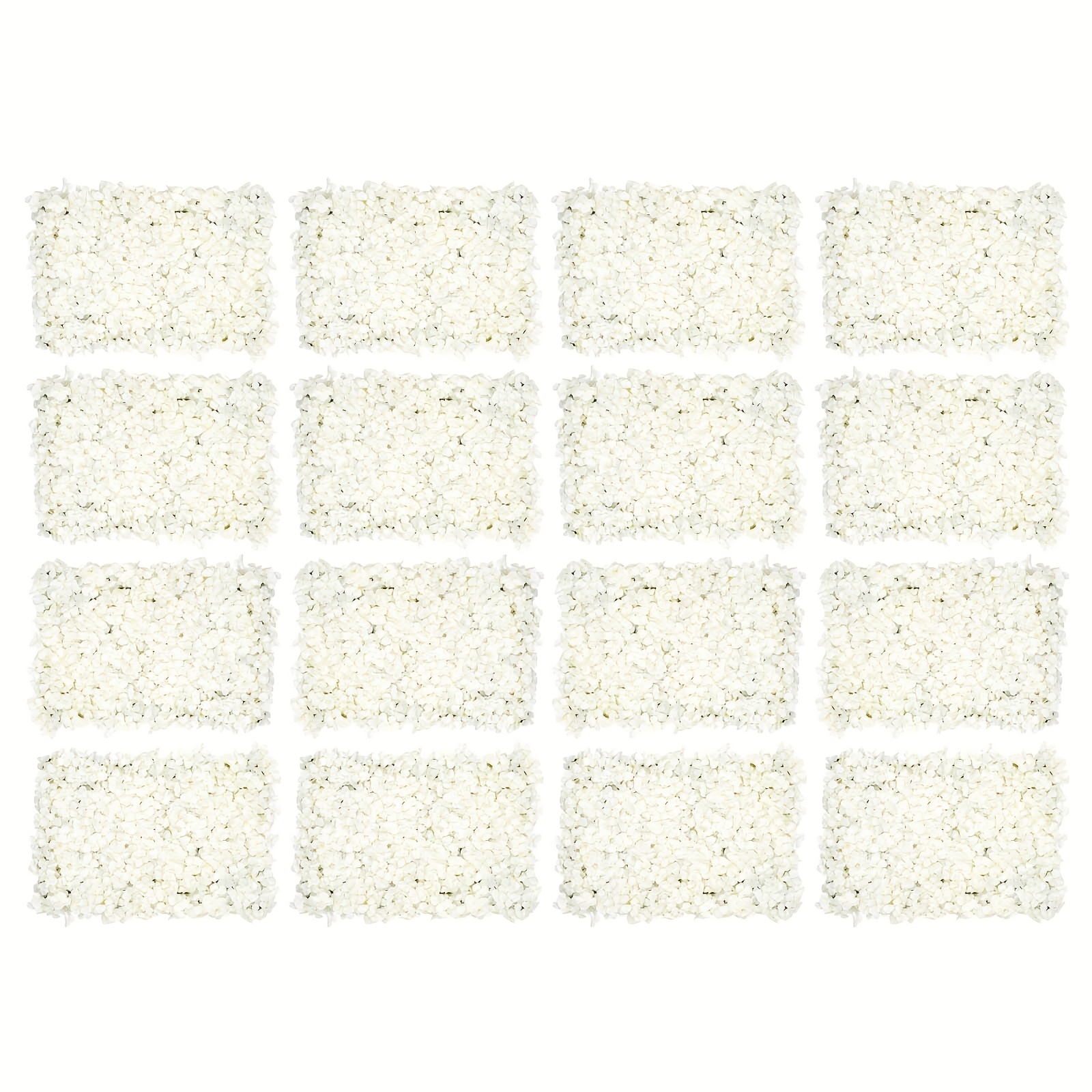 TEMU 20pcs Artificial Flower Wall Panels, 60x40cm - White Floral Backdrop For Weddings, Parties, Photo Areas & Stage Decorations, Durable Plastic
