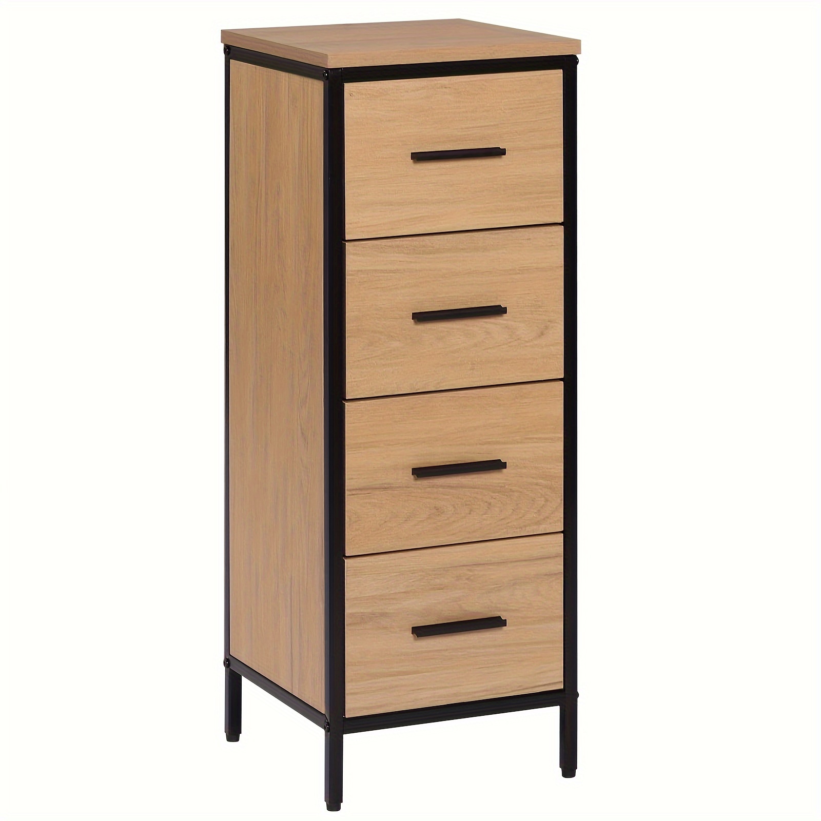 Image of 1pcs Bathroom Cabinet, Bathroom Cabinet, Chest Of Drawers With 4-drawers, Side Cabinet, Cabinet For Bathroom, Living Room, Bedroom, Kitchen, Hallway, Made Of Metal, 30x82x30 Cm