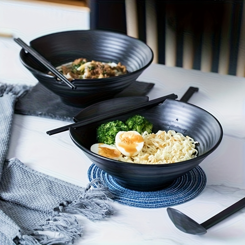 Meilete Dish Ramen Bowl Set with Set, Large Japanese Noodle Soup  Bowl, Suitable for Ramen, Vietnamese Pho and Asian Dishes