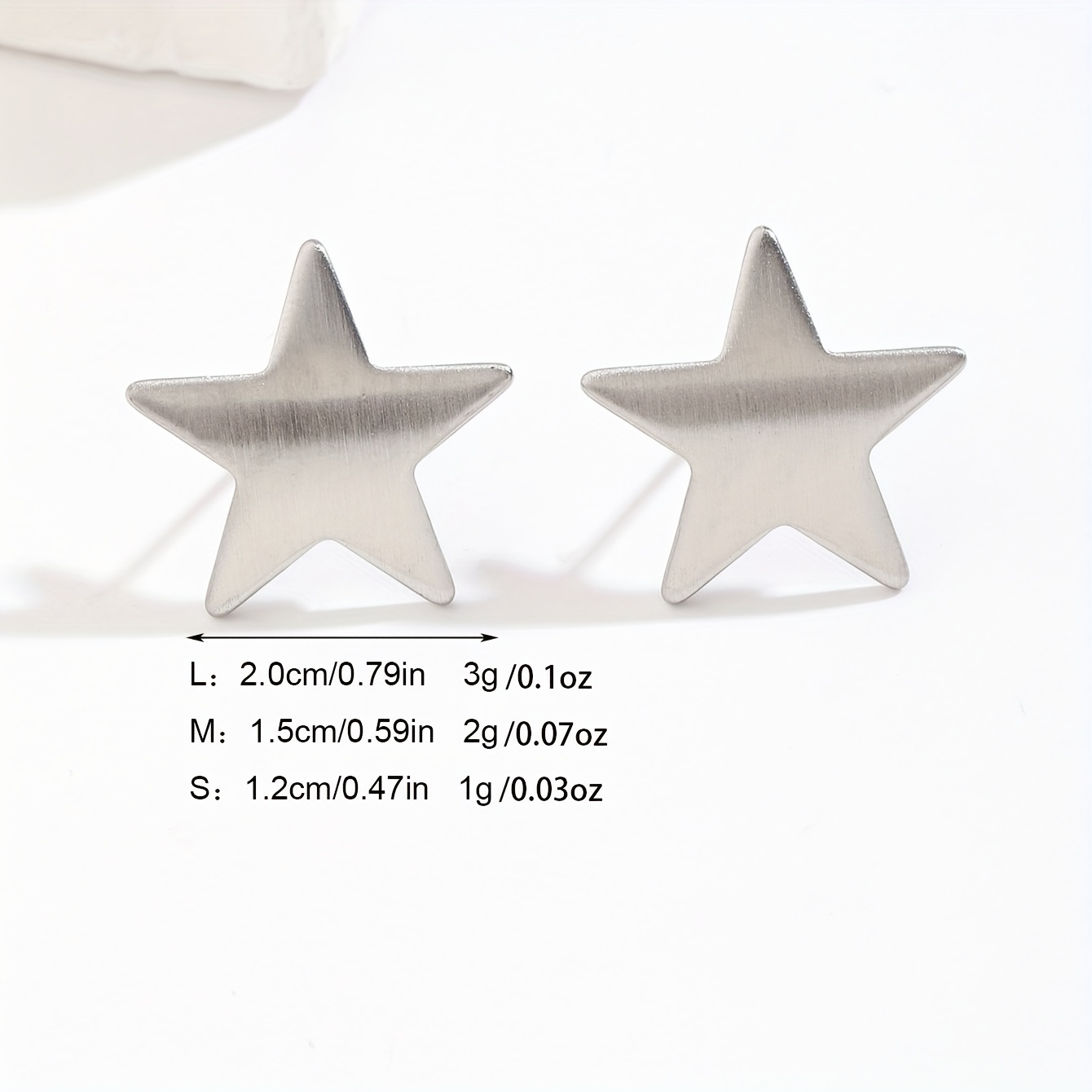Golden Silvery Stainless Steel Five-Pointed Star Stud Earrings