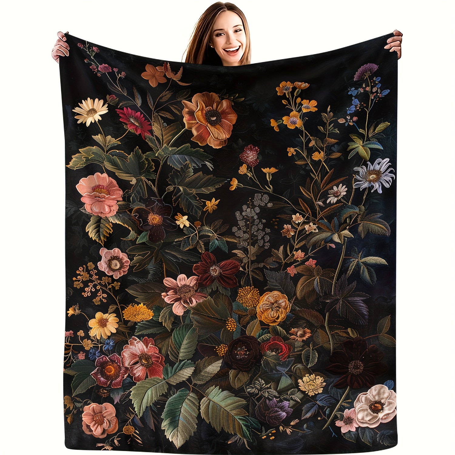 TEMU Couverture imprimée vintage en flanelle douce, 1 pièce, Cadeau