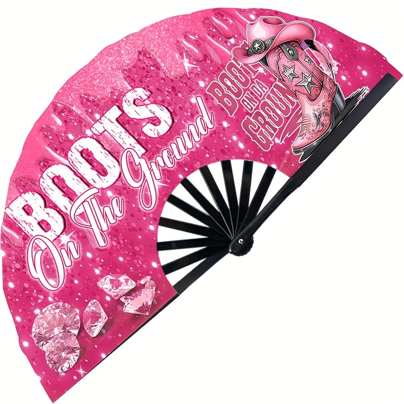 TEMU Where Is Fan On ? Folding Fan, Flapping Fan, Suitable For Line Dancing, Perfect Gift For Party Props, Birthday, Wedding Decoration, Women's Accessories