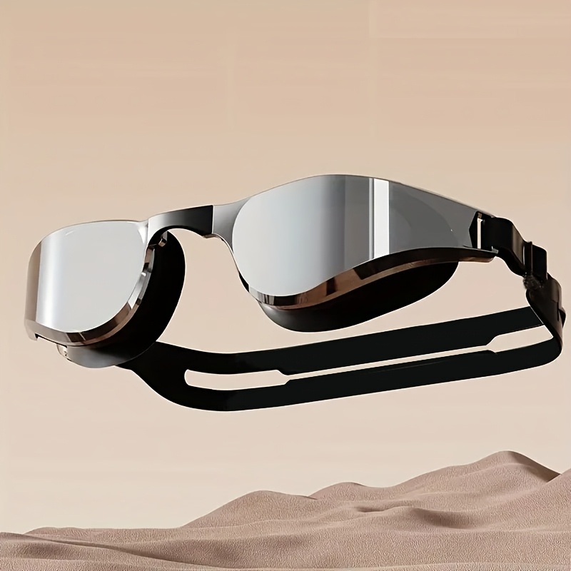 1pc Fashion Silicone Swimming Goggles, High Definition Clear - Adjustable Strap, Unisex Design, Suitable For Swimming Training And Water Sports, Black Frame