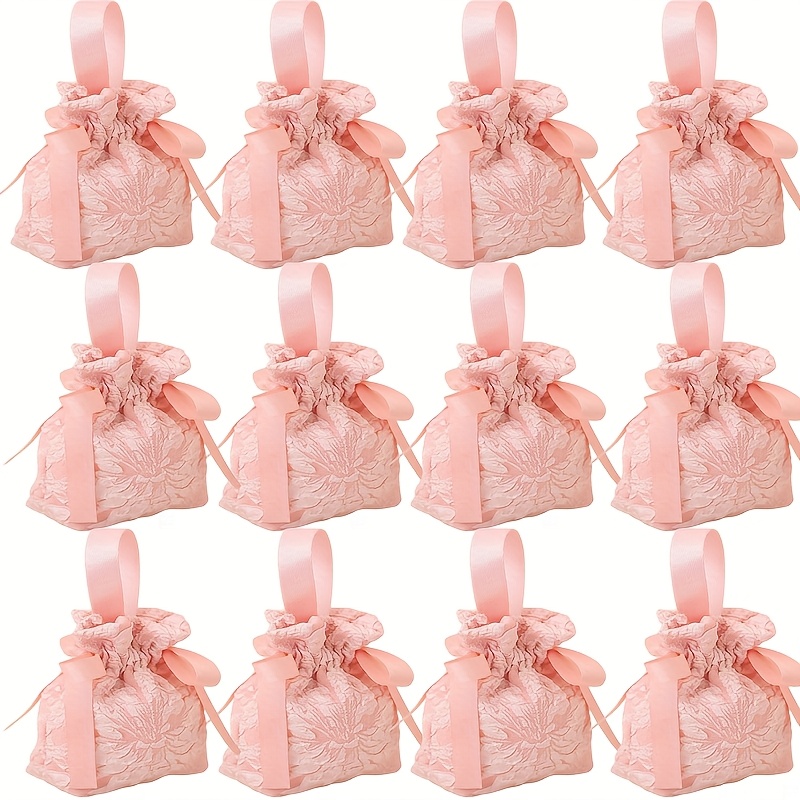 TEMU Gift For Her/him 12 Handheld Bow Gift Bags With Drawstrings, Suitable For Birthdays, Weddings, Parties, Business Events, And More, Christmas,