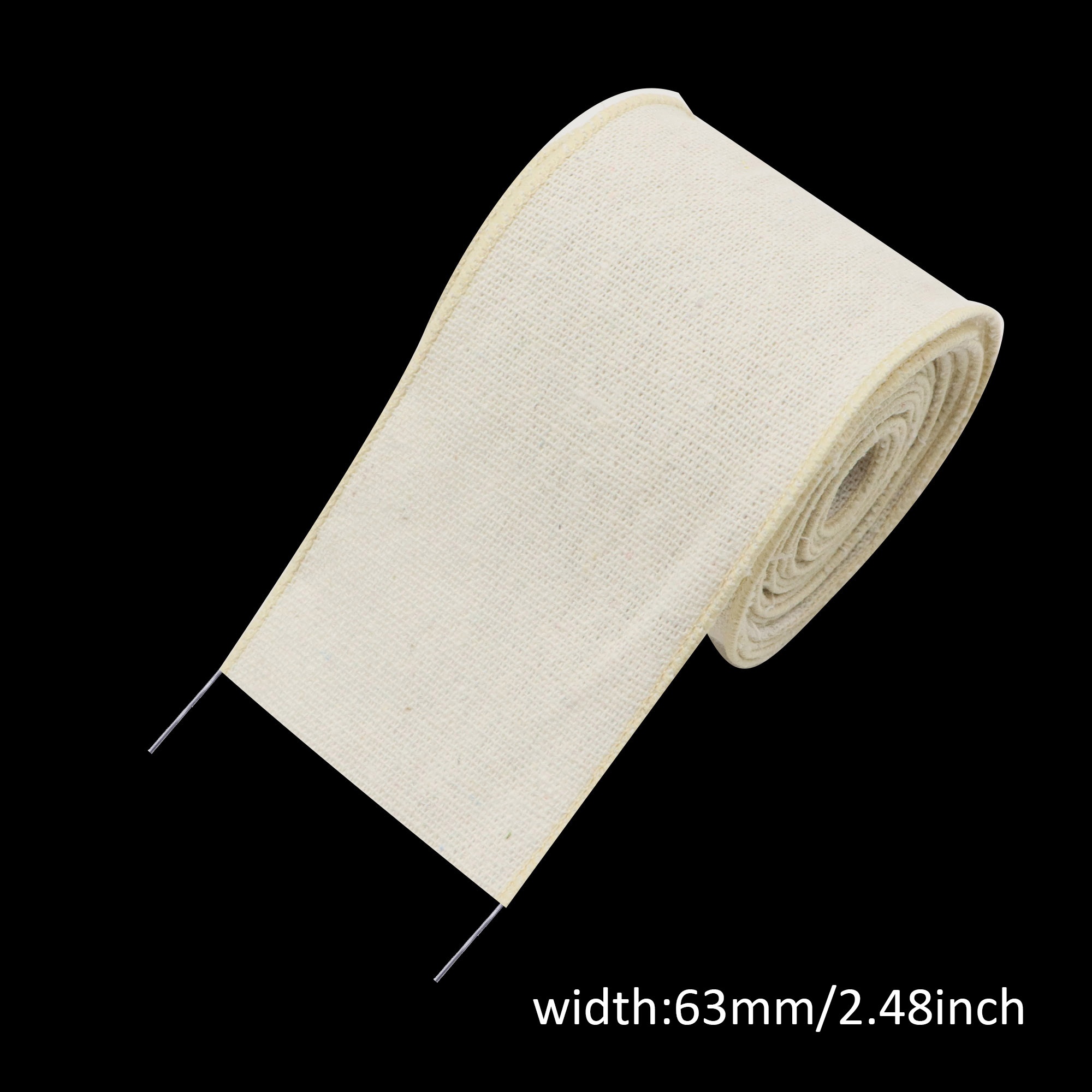 TEMU 5 Yards/Rouleau de Ruban Lin de 2,5" de Large avec Bordille - Ruban de Couleur Unie pour Couronne, Fabrication de Nœuds, Artisanat, Emballage,