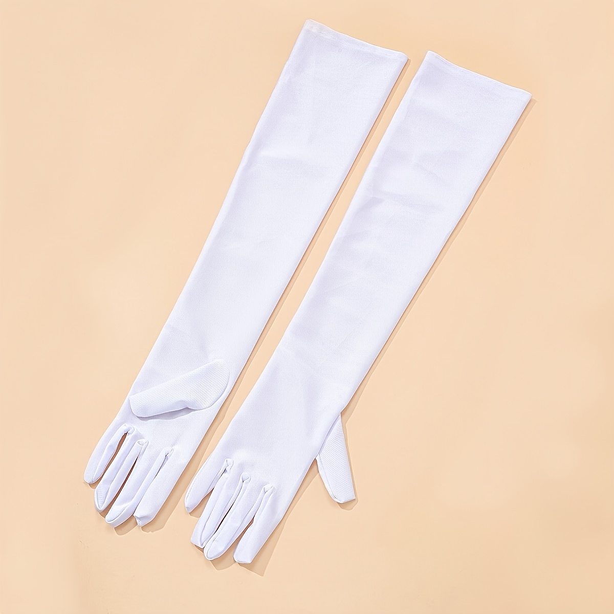 TEMU 2pcs Gants de mariage pour femmes, Gants élastiques pour Halloween, Gants de costume de fête festive