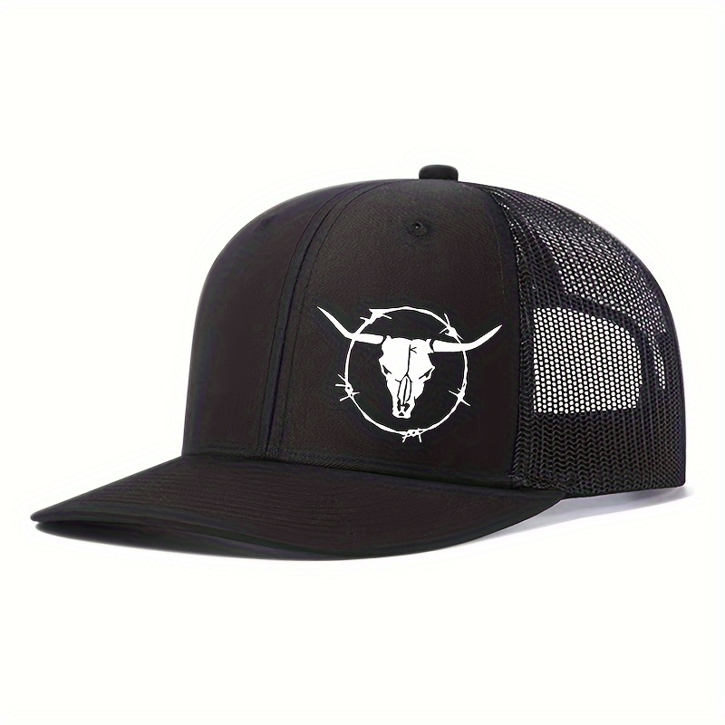 TEMU Casquette de baseball à six panneaux en avec imprimé tête de pour sports de
