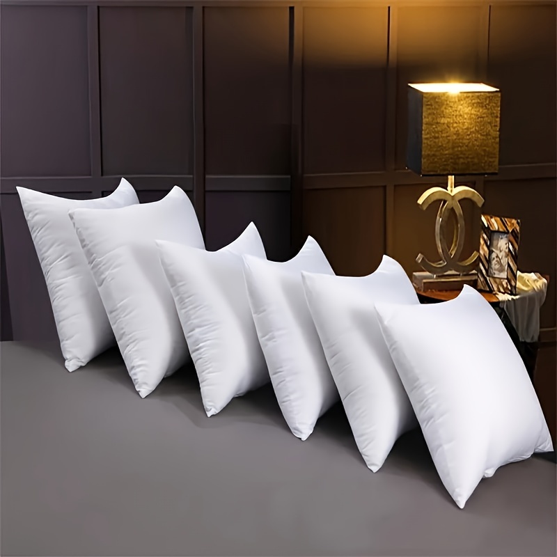 

6pcs White High- Pillow Inserts - Square Polyester Throw Pillow Cores For Home Decor, Ideal For Sofa, Bed, And Patio, Valentine's Day, Ramadan, Day Decorations