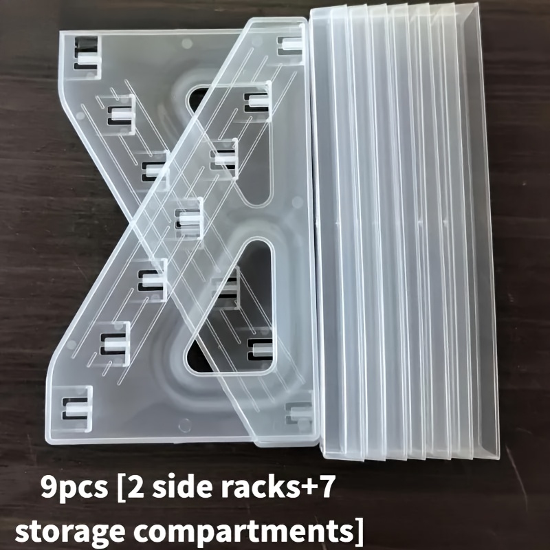 TEMU 9pcs [2pcs Side Frames And 7pcs Storage Grids] Multifunctional Display And Storage Rack, Cosmetic Organizer, Large Capacity, Easy To Take,