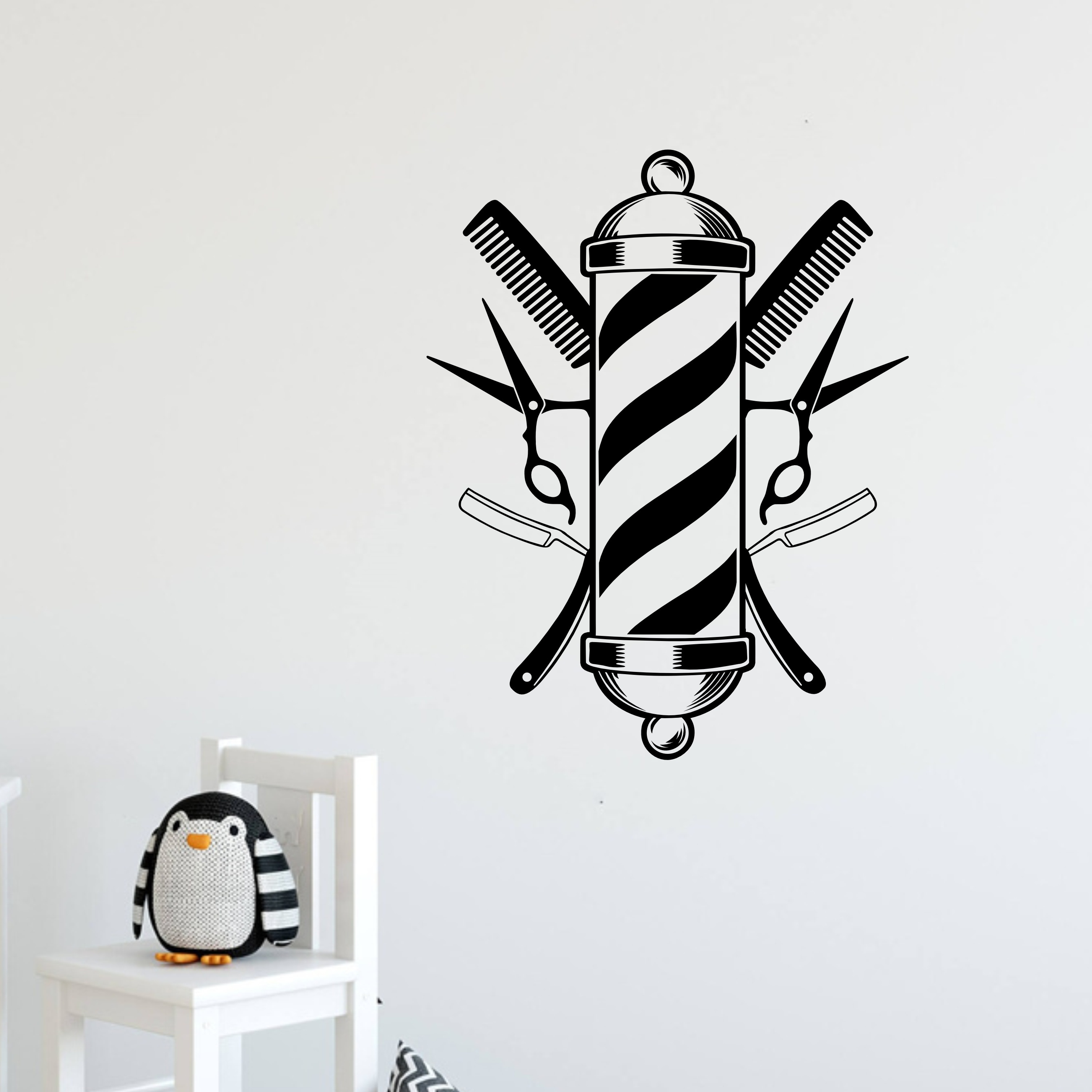 barber shop wall sticker vinyl windows decal   wall sticker hair salon home decoration art interior design door decor