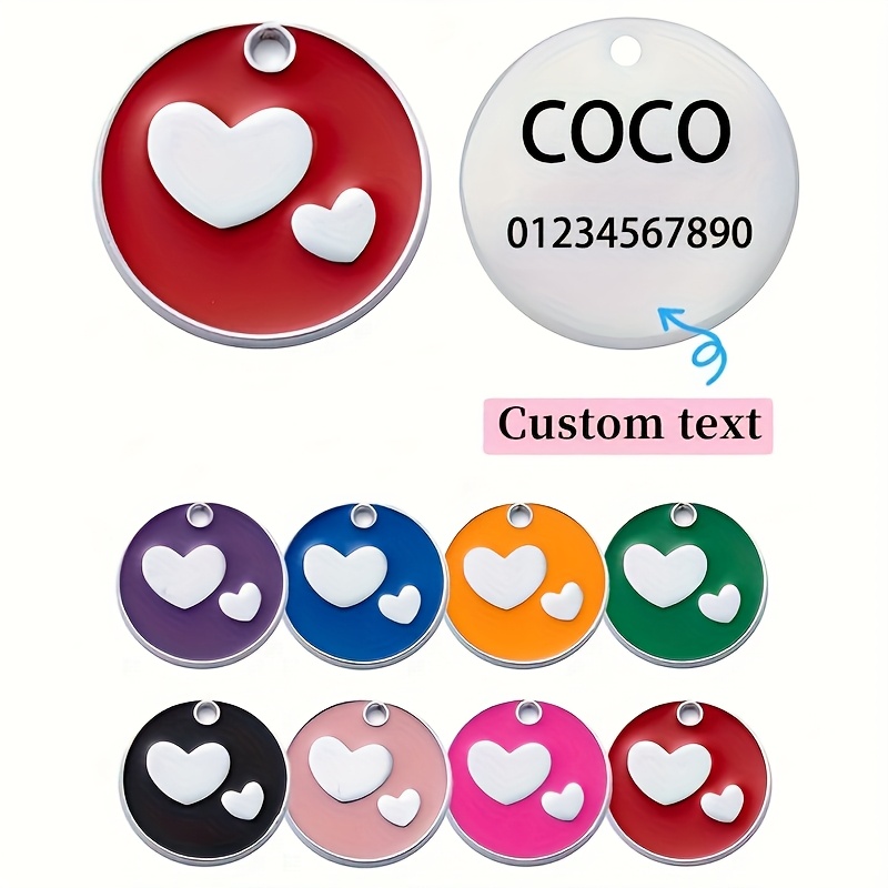 TEMU Tag di per Animali Domestici Incisi a Forma di Cuore per - di Elegante con Numero di Telefono Personalizzato, Design Resistente e per Prevenire