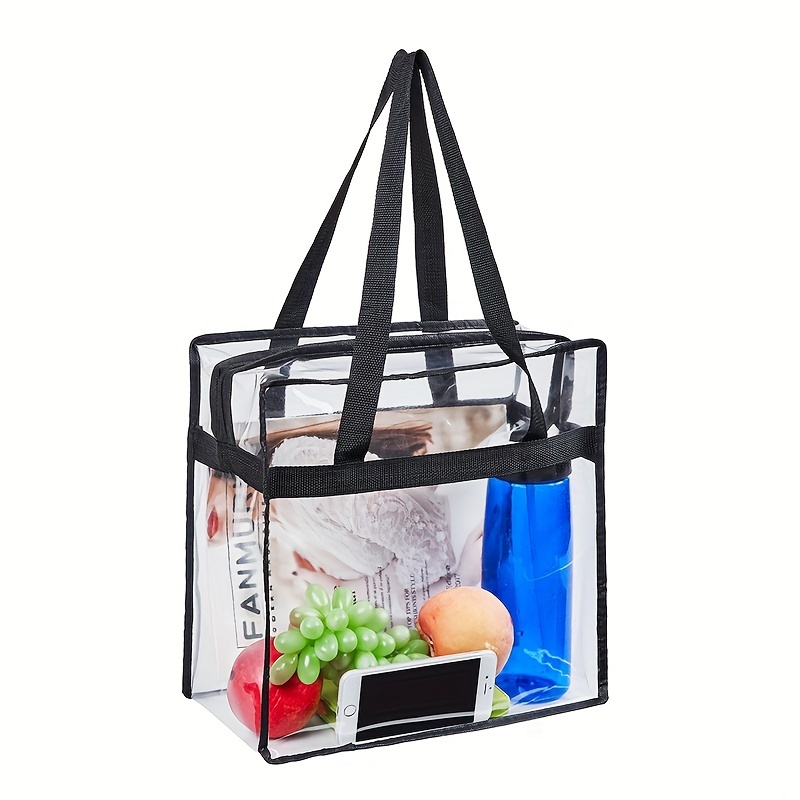 TEMU Lot de 1 Sac unisexe transparent de grande capacité, Sac à main en PVC simple et polyvalent, Convient pour les concerts, les laissez- pour , ,