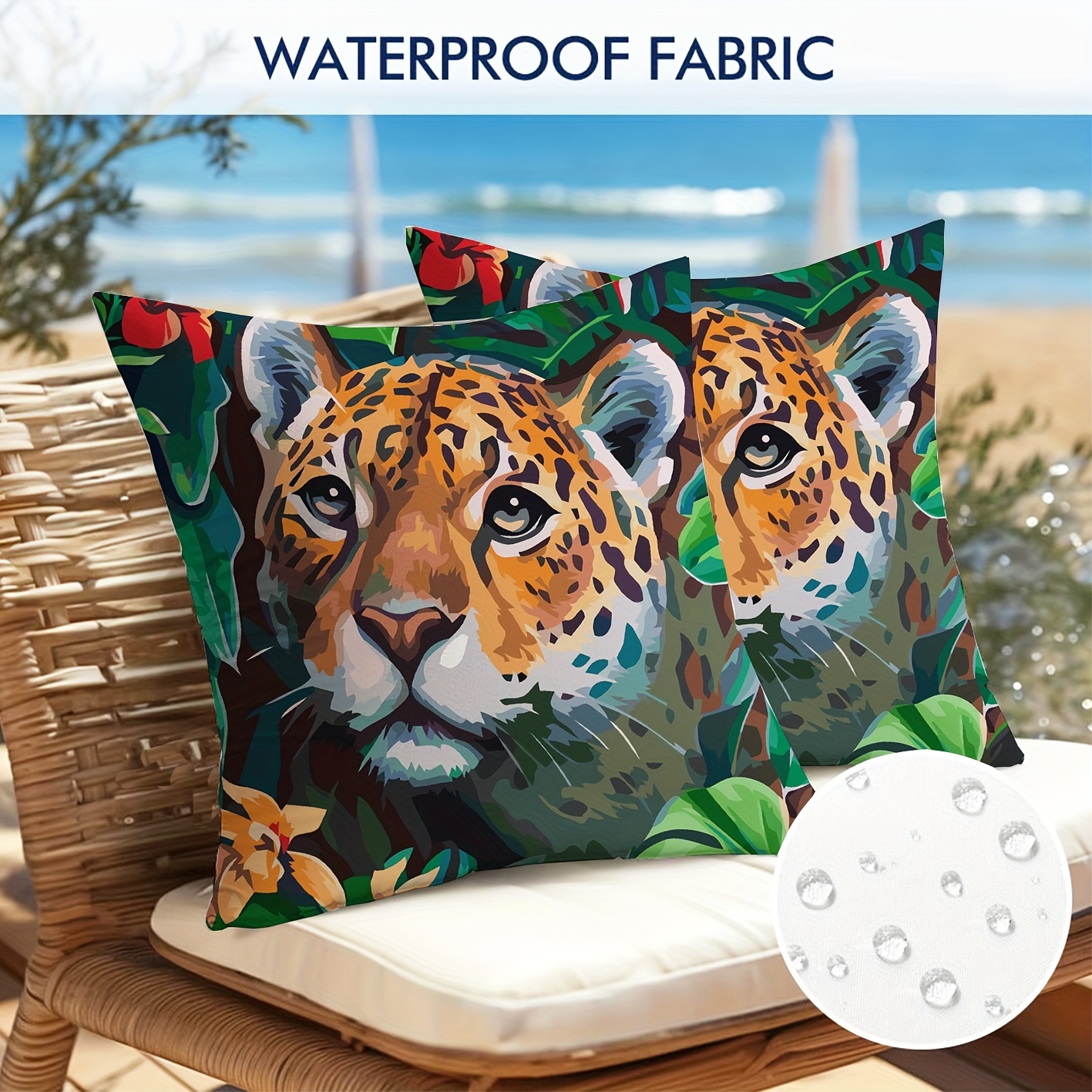 Waterproof Tropical Leopard Print Pillow Covers Suitable Temu United Kingdom