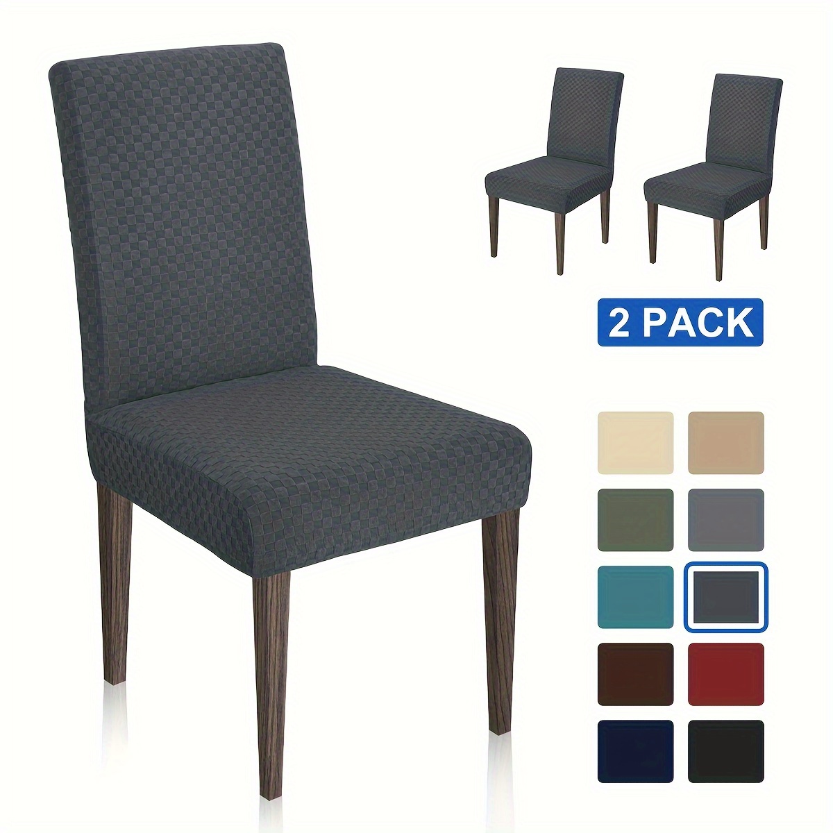 高級ネイビーブルーベルベットのダイニングチェアカバー 2/4/6 個