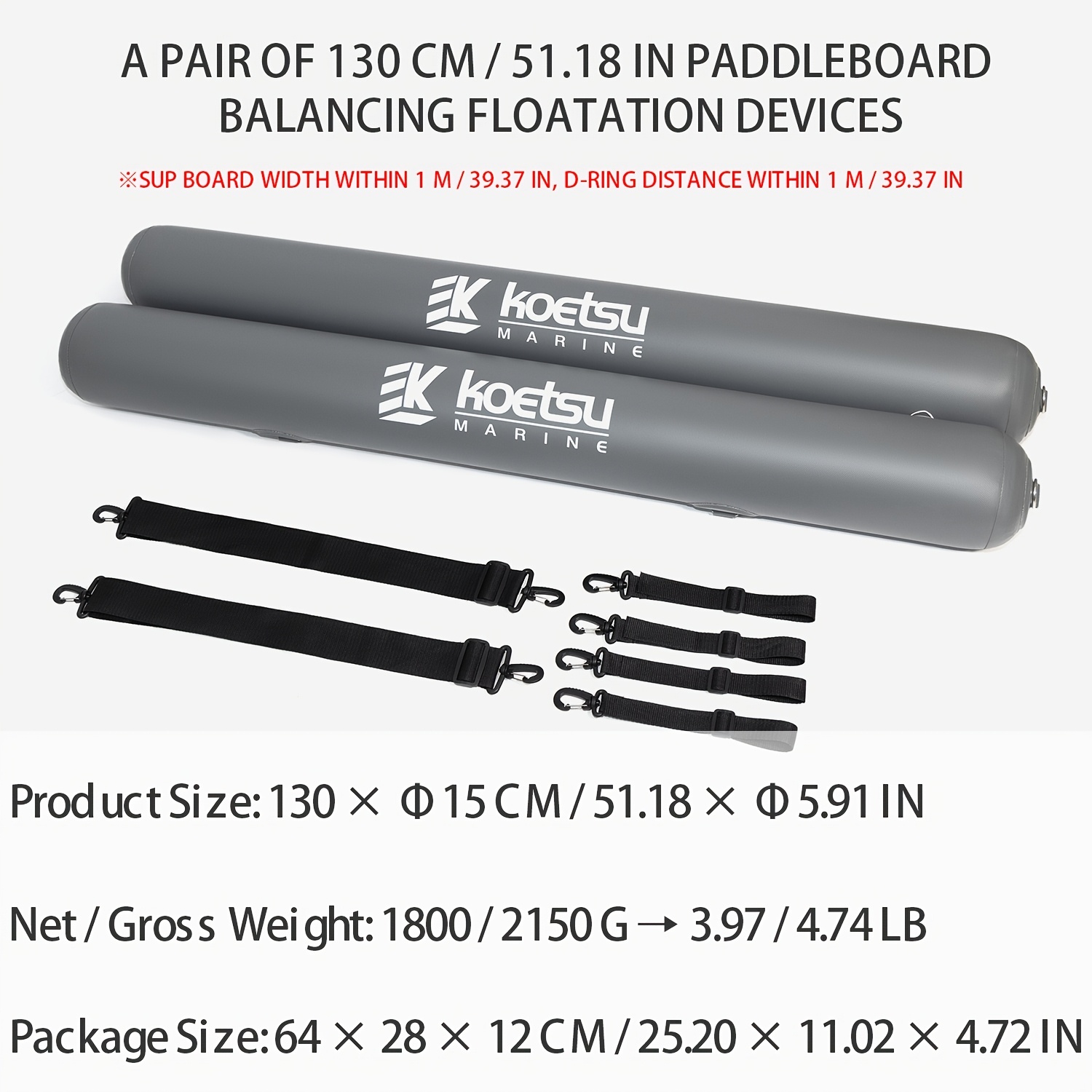 KOETSU Paddle Board Stabilizer Float Set for SUP & Kayak