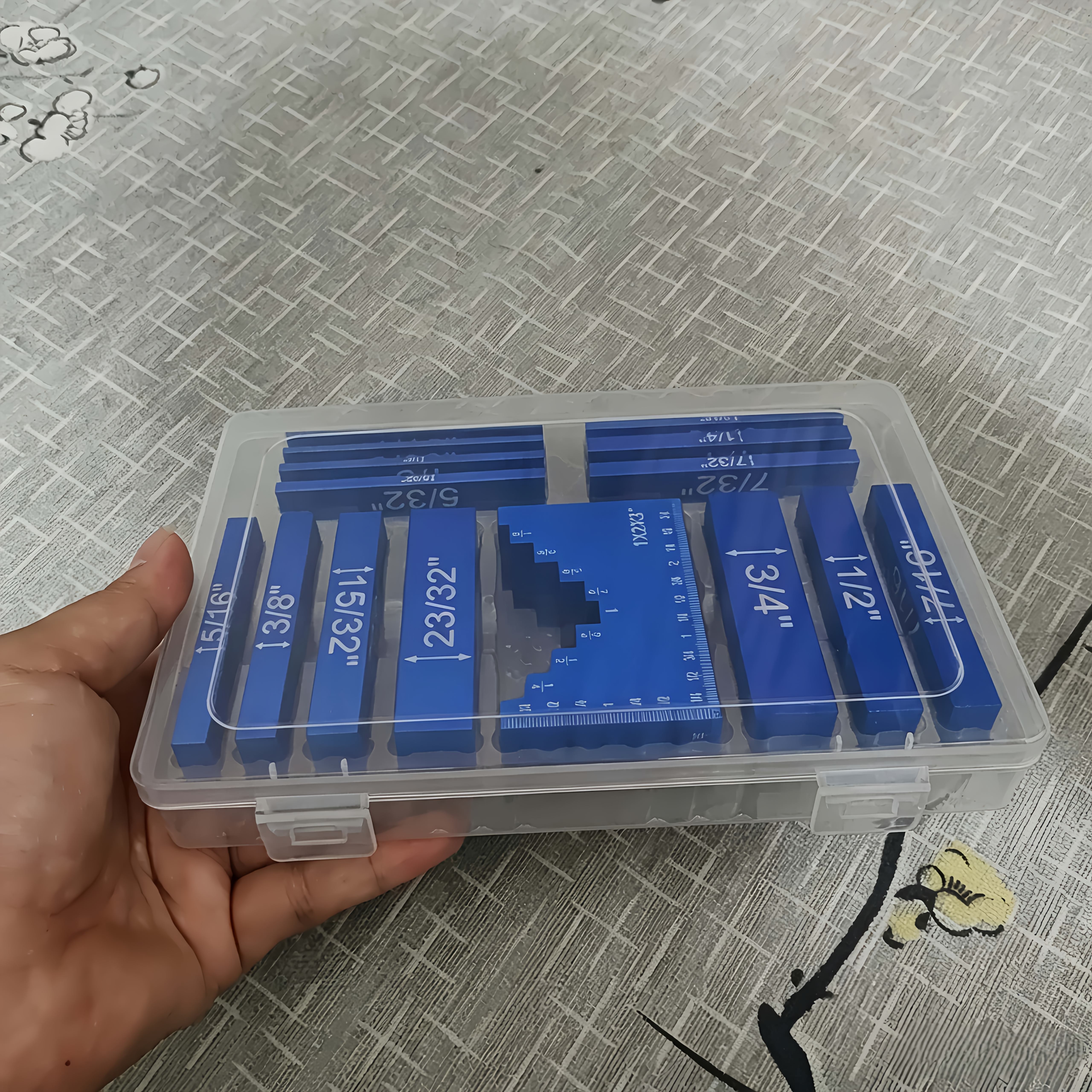 A Set of 15pcs Aluminum, Table Saw Measuring Blocks, Is a Professional Precision Measuring Tool for Woodworking Table Saws And Milling Machine Debugging. It   Height Measuring Blocks, Flat Cushion Blocks, And Positioning Blocks
