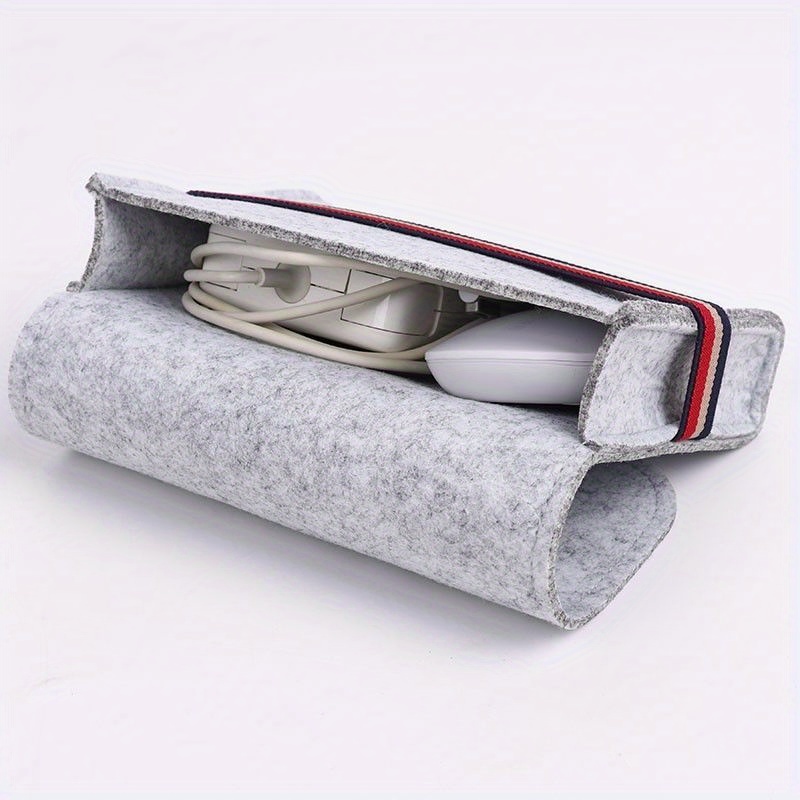 2pcs Portable Felt Storage Bags for Cables and Chargers