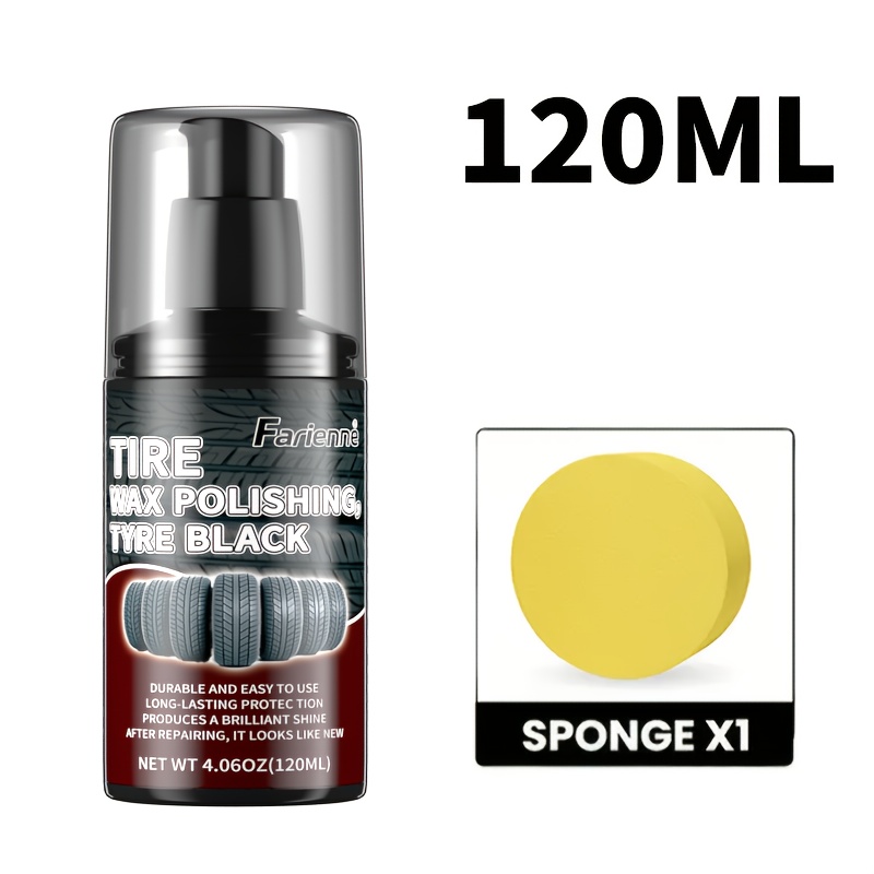 TEMU Farienne Tire Shine & Repair Agent - 120ml Quick Shining Formula For Tires, Plastics, And Rubbers - Long-lasting & Protection, Chemical-free Maintenance Solution, Durable Automotive Product