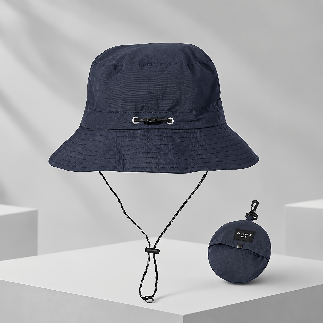 TEMU Portable Foldable Bucket Hat With Storage Pouch Lightweight Packable Sun Hat Outdoor Travel Fisherman Hat With Carabiner Clip