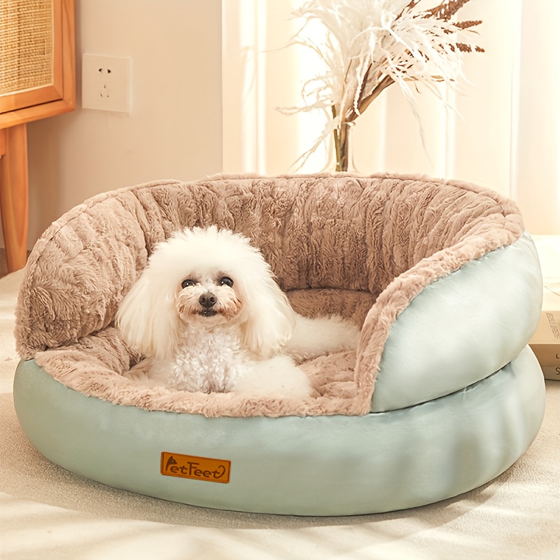 TEMU Cute Bed With Luxurious Wide , Suitable For Dogs And Cats Weighing Up To 24 , Washable Dog Bed, Non-slip Bottom