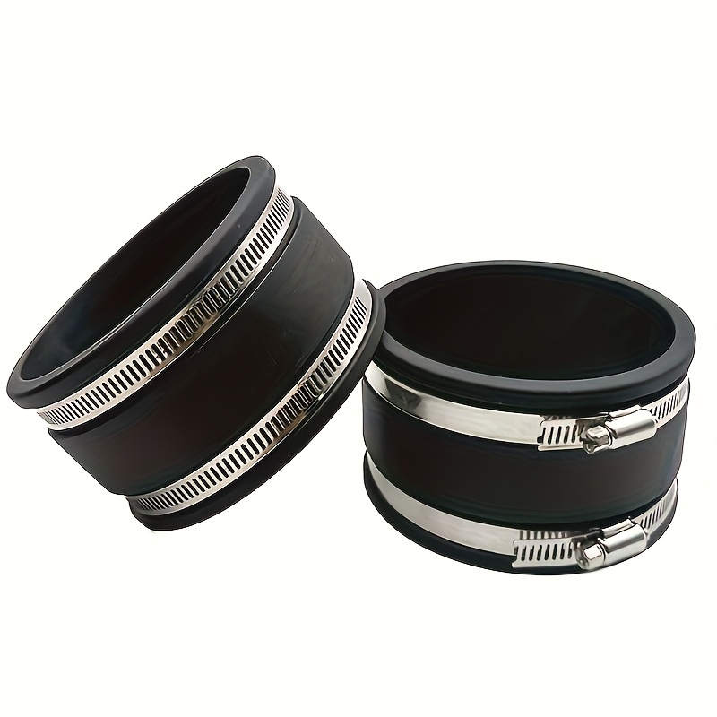 Image of 1/2 Set Of 4-inch Dustproof Pvc Pipe Connectors - With 2 Hose Clamps, Suitable For Plastic And Pipes, Dust Collection Additions