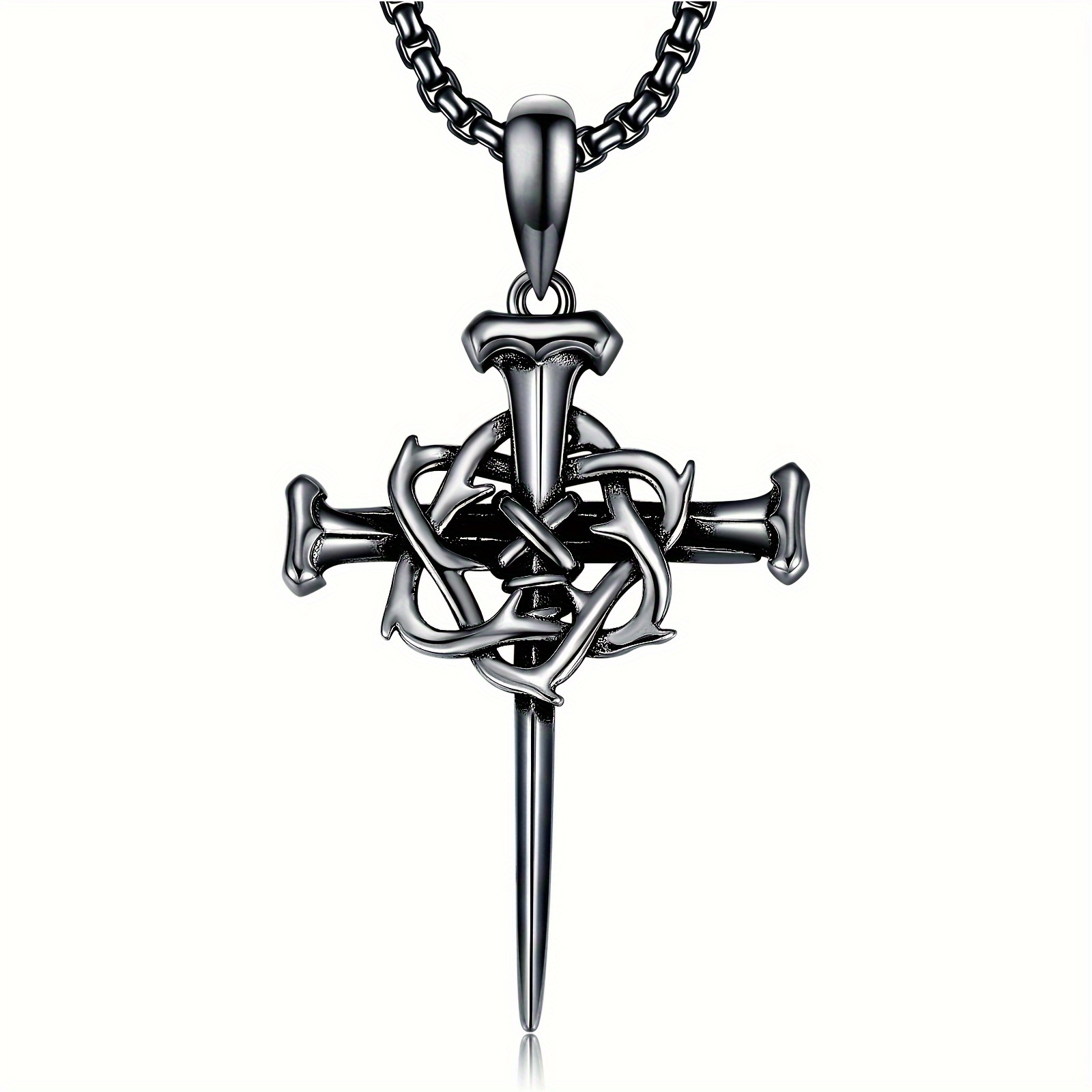 Swordgod Black Nail Cross Necklace Image 6