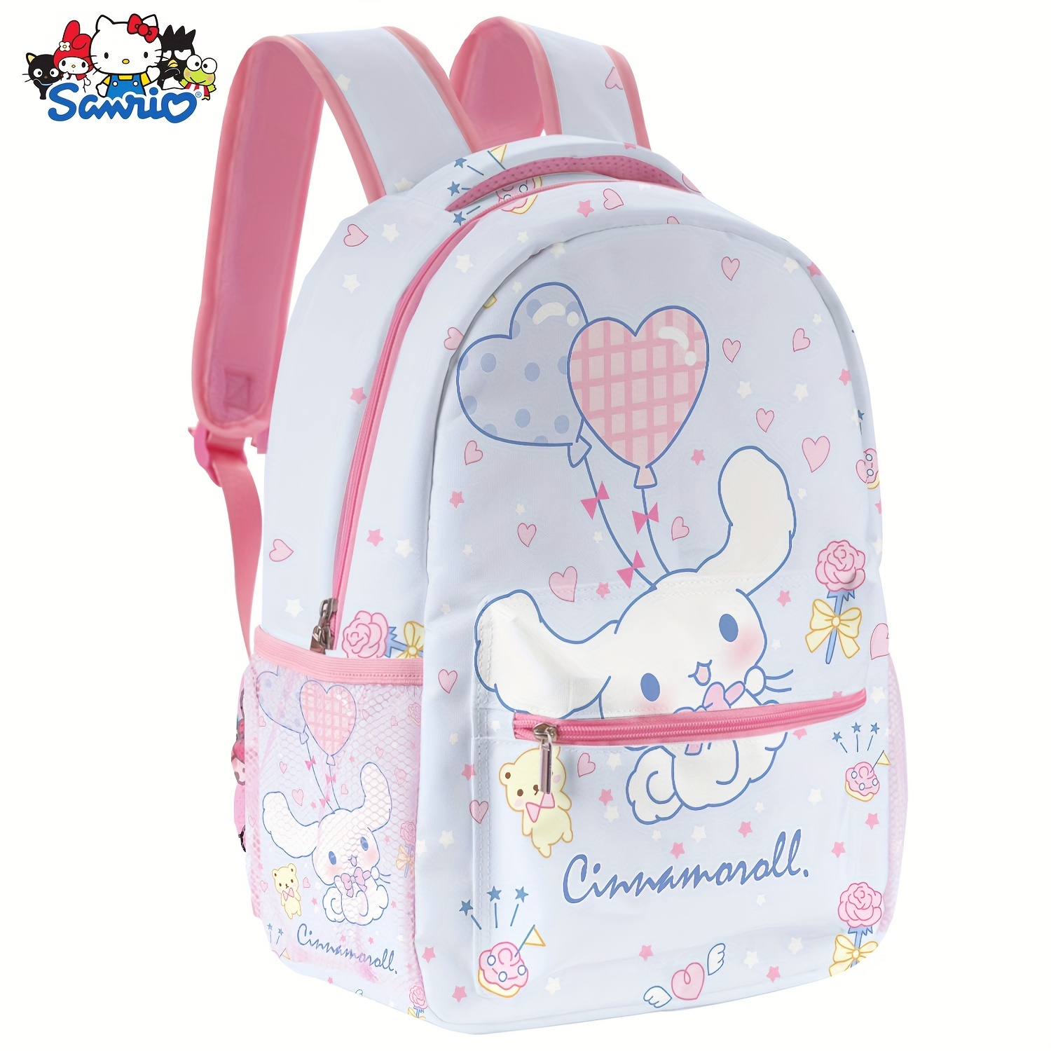 

1pc Authorized By Sanrio Cinnamoroll Kawaii Pink Backpacks Cartoon Lightweight Backpacks All Over Print Casual Backpack Portable Outdoor Travel Backpack Laptop Bag