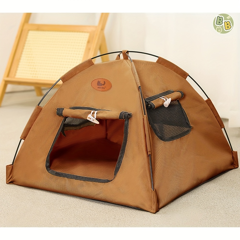 TEMU Upgraded Cat Tent Bed, Pet Summer Tent For Cats And Dogs, Curtain Design For Ventilation And , In 3 Sizes And 2 Colors