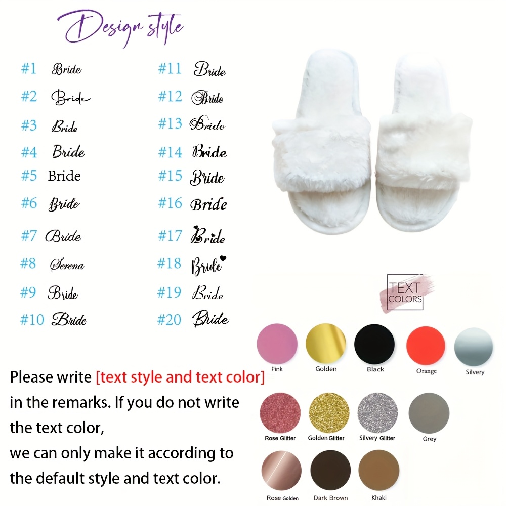 TEMU Ciabatte da sposa personalizzate per matrimonio, scarpe da sposa foderate per matrimoni, regali per feste, regali personalizzati per ospiti,