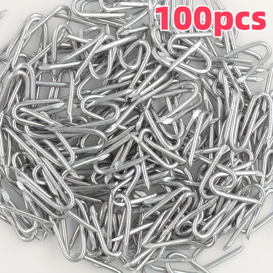 100/200 Durable Iron U-shaped Garden Nails - Ideal For Securing Wire Mesh, Wooden Fences, Etc., Suitable For Concrete Walls And Field Fencing Metal Fasteners