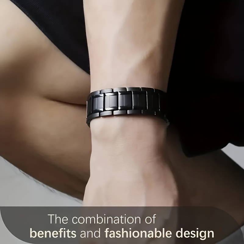 Men's Magnetic Stainless Steel Bracelet, 3X Strength Design