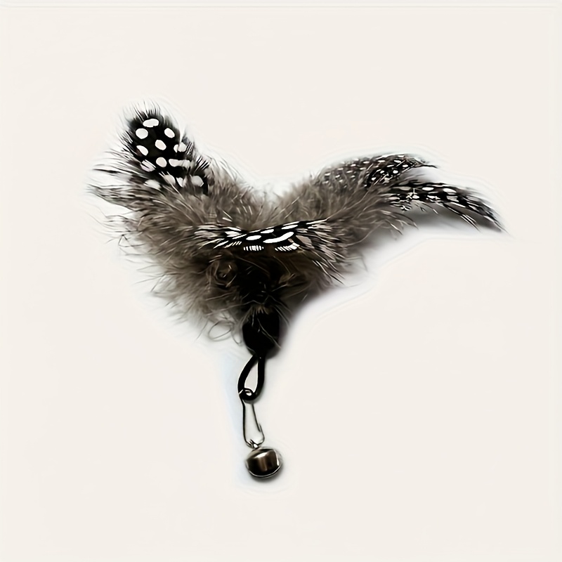 Image of Simulation Feather Cat Toy Replacement Head Pet Cat Toy Replacement Head Accessory, Without Battery