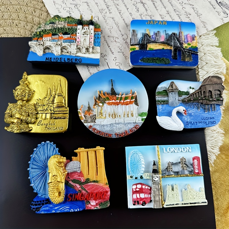world landmarks fridge magnet pvc resin travel souvenir Temu United Kingdom