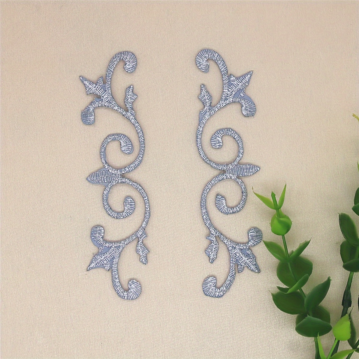 TEMU 2pcs Hollow Small Size Embroidery Hot Melt Glue Backing Cloth Sticker For Clothing Hats Bags Handmade Additions