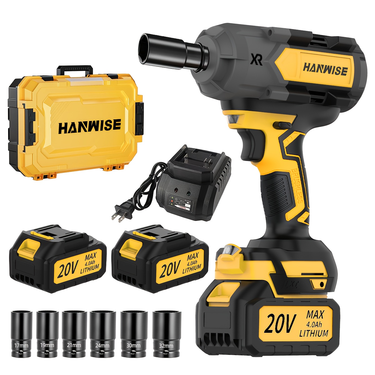 cordless impact wrench 1/2 inch, high torque 740 ft-lbs (1000nm