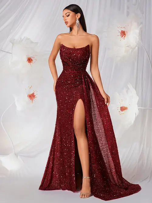burgundy dress south africa Burgundy Long Wedding Party Dress African Prom Gown with Detachable Tr jkprom
