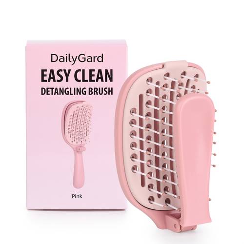 compact self cleaning detangling hairbrush convenient travel hair