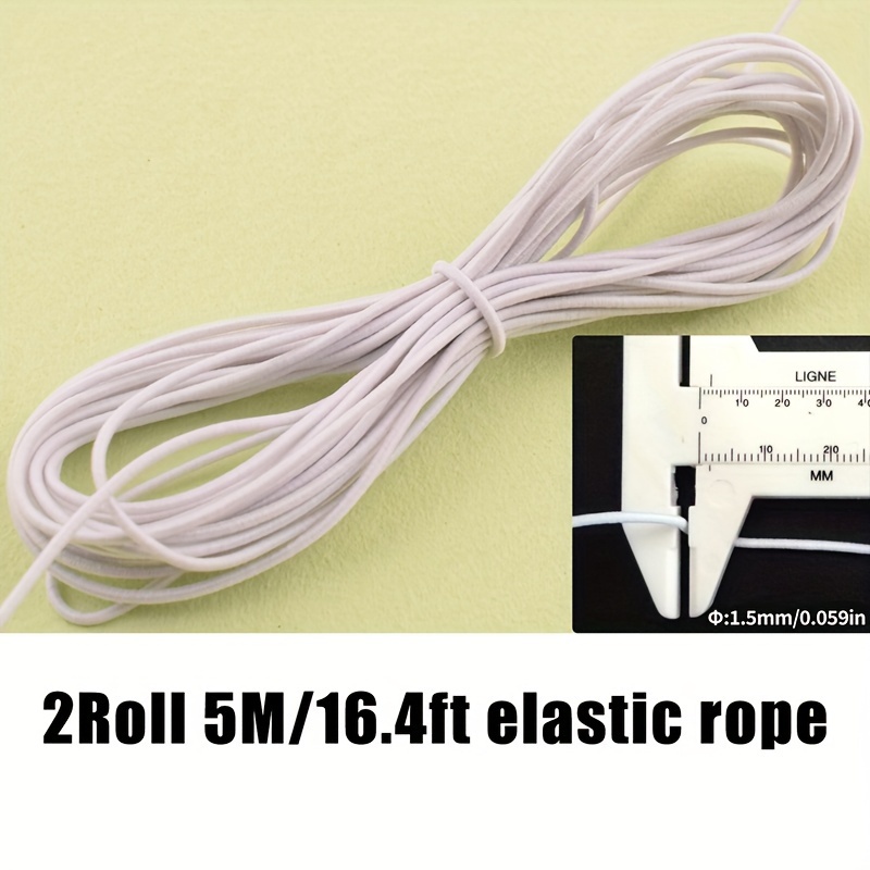 E-shop Elastische Perlenschnur, 2er-Rollen-Set – 10 m Gesamtlänge, -weiße elastische Gummischnur für Armbänder, Schmuckherstellung, Halsketten,
