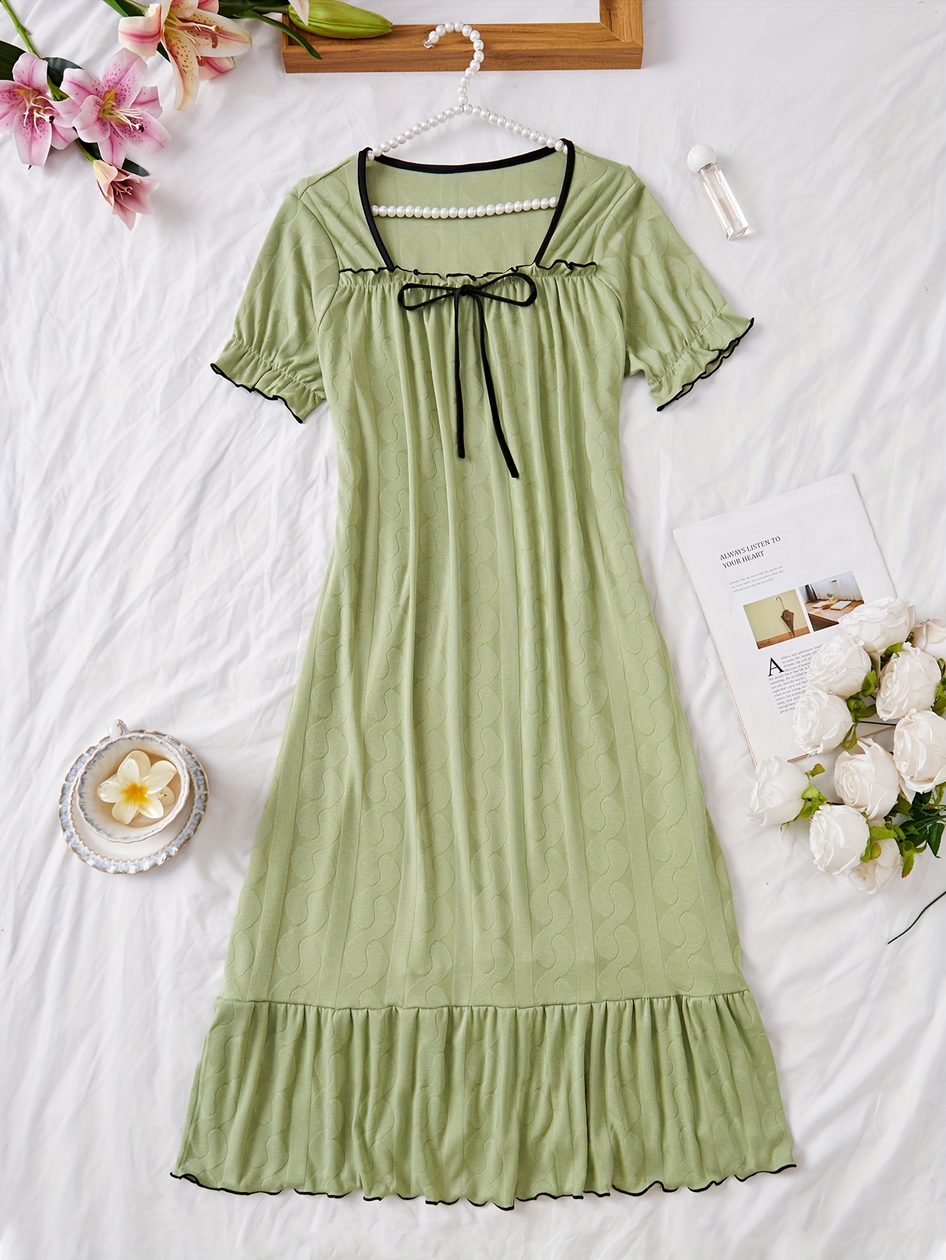 green nightgown sold on Temu United States