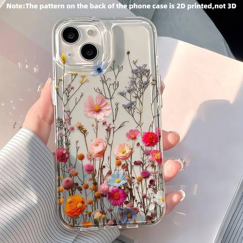 phone case 2d pink floral vine pattern transparent tpu case suitable for iphone 17 16 15 13 14 12 11 pro 15 16 plus x xs xr max