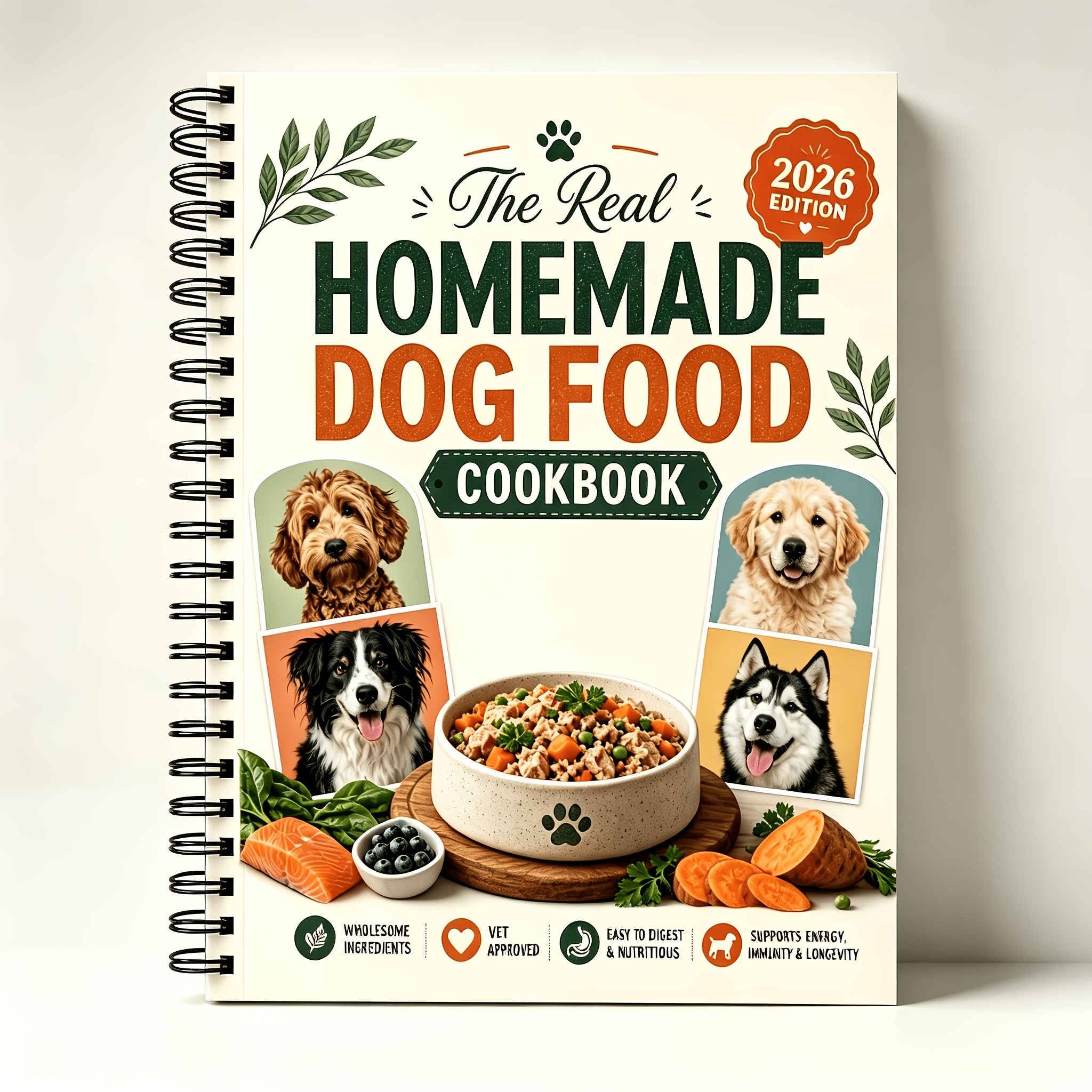 TEMU English Version - Dog Notebook: Essential Dog Food Recipe Book For Pet Owners 2026 Edition, Healthy Ingredients Rich Nutrition Dog Diet Formula