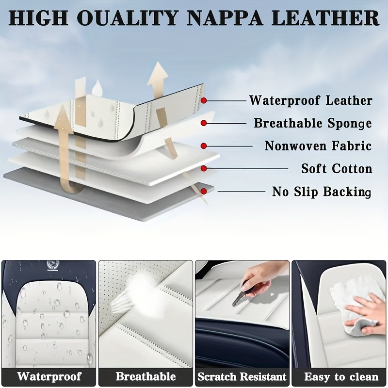 5 Seat Covers - Waterproof Seat Covers - Car Cushion for Toyota Tacoma | Land Cruiser| Avalon | Camry | Corolla | RAV4/ Yaris | Prius C | Venza | Crown | - Image 8