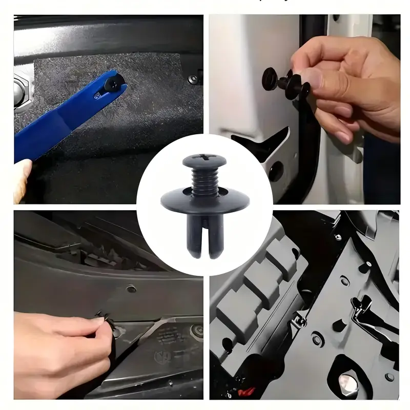 100 50 20pcs 8mm large black plastic rivets durable fasteners for car bumpers screw clips suitable for toyota for ford for for nissan yamaha resistant weatherproof details 4