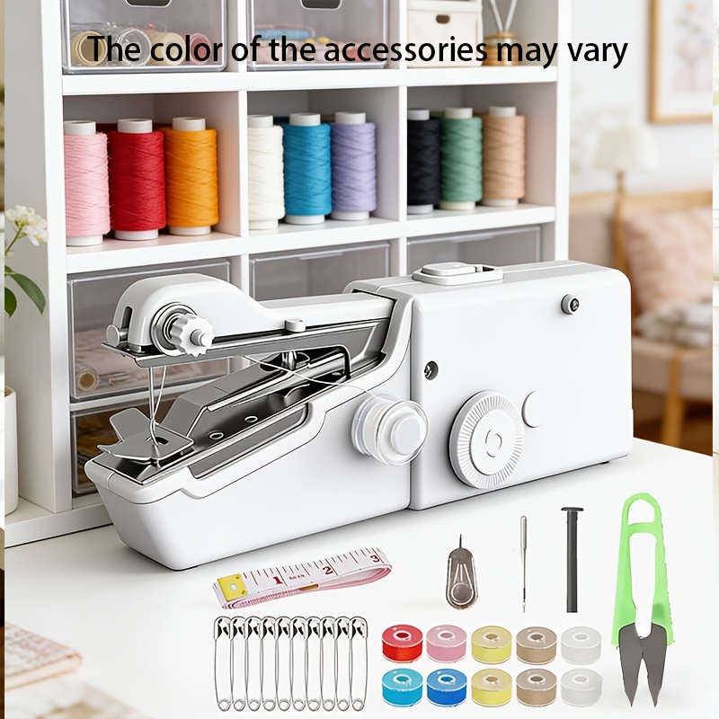 handheld sewing machine mini portable electric sewing machine suitable for quick repairs   design usb powered home and travel clothing repair kit with accessories beginner friendly Product details 0