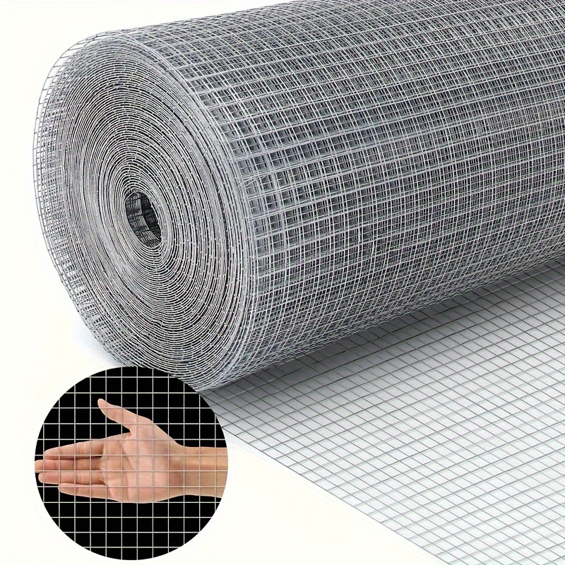 

Heavy-duty Galvanized Welded Metal Mesh Roll For Chicken Coops, Gardens, Pet Fences & Tree Protection - Rust-resistant Iron Material With Secure Grid Design