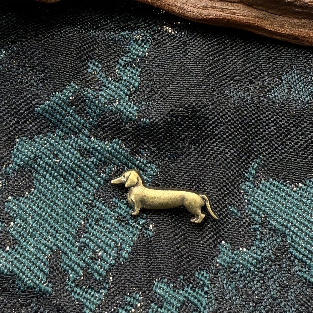 TEMU Broche Retro de Perro Salchicha, Pin de Traje Premium, Decorativa, Corsage de Accesorio, Broche Vintage para Hombre, Broche de Cachorro