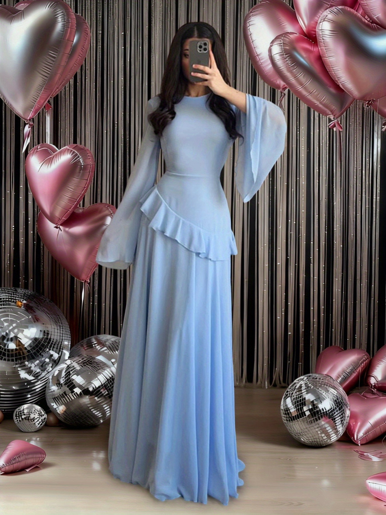 knee length dresses for ladies Loose Linen Maxi Dress from NikkaPlace main image 0