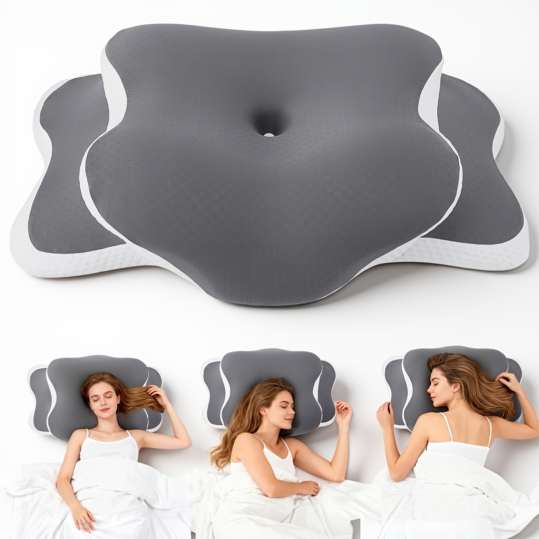 Image of Pillow, Height Adjustable, With A 3d Contoured Design That Reduce Snoring And Promotes A Comfortable Night'; Suitable For Side, Back And Stomach Sleepers