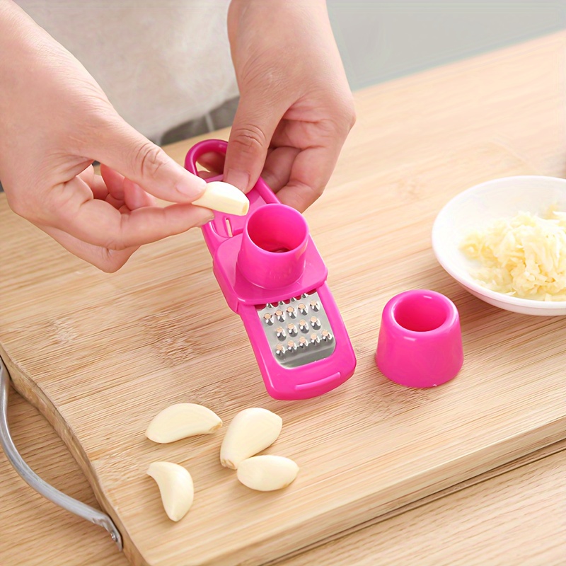 TEMU 1 Pack Stainless Steel Pp Garlic Ginger Press, Manual Multifunctional Ginger Cutter, Plastic Kitchen Grater Grinder, Outdoor Cooking Grinding