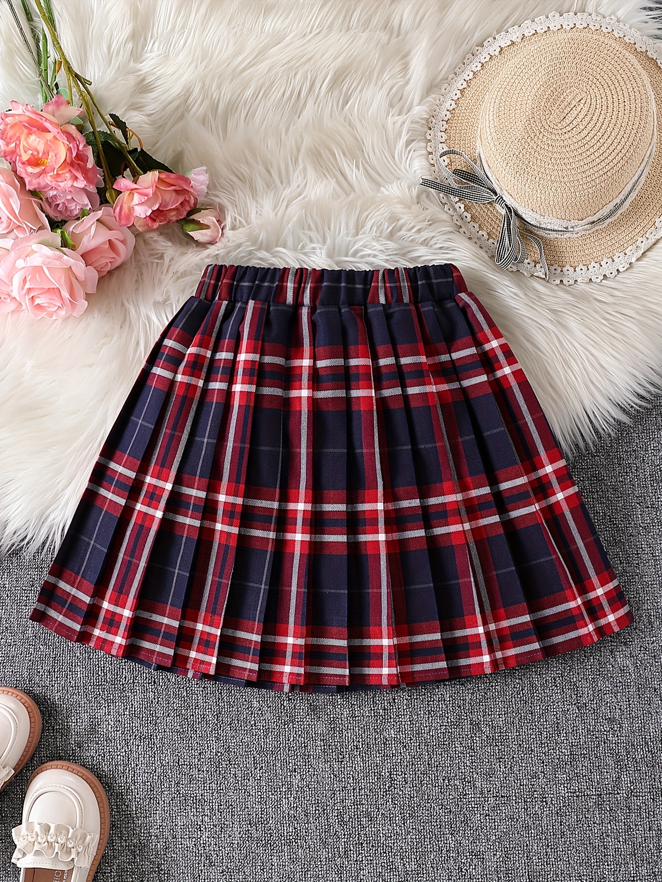 Pleated Skirt Red Tartan Skirt Primark Pleated Skirt Knit Skirt